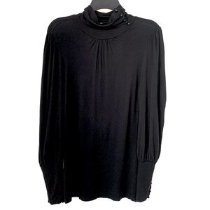 Kische Black Mock Neck Top